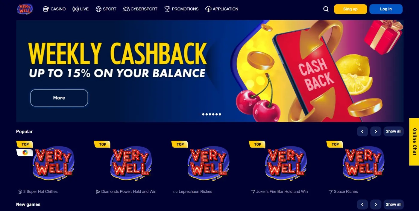 Very Well Casino among non gamstop casinos with Novomatic slots Very Well Casino among non gamstop casinos